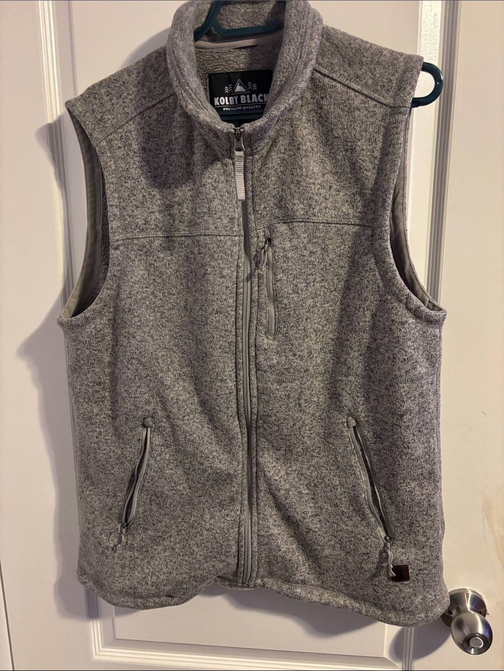 Men's Heather Gray Fleece Vest - Full Zip